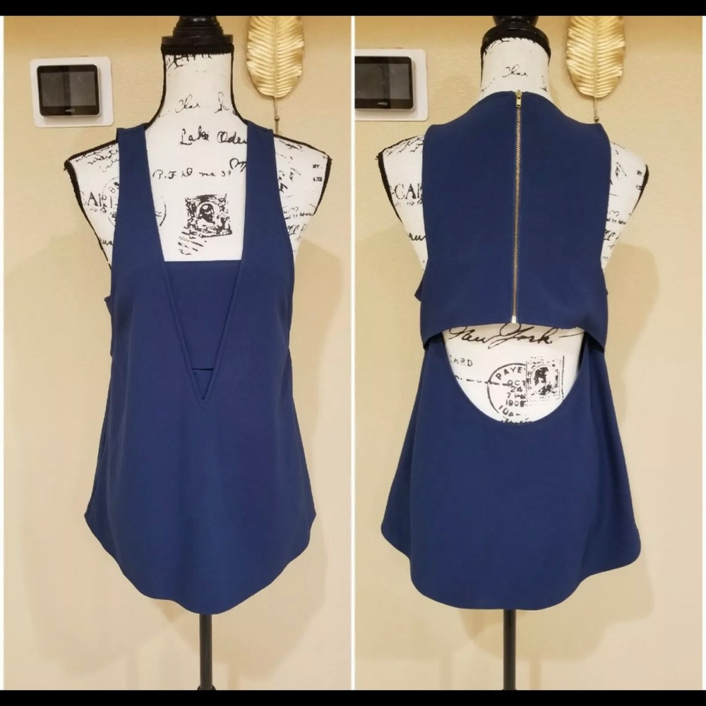 NWT women’s bandeau tank by Cooper & Ella. Sz Large. Zips up back. Polyester - Picture 1 of 9